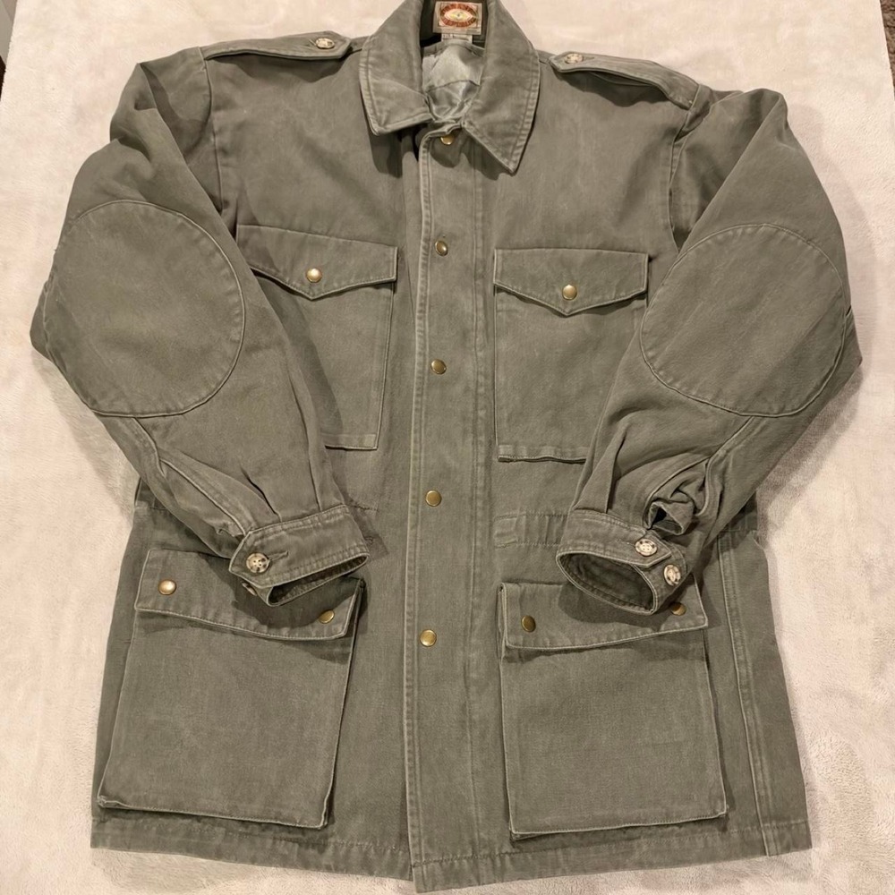 Banana Republic Vintage Safari Field Jacket Green Khaki Mens Large L Military